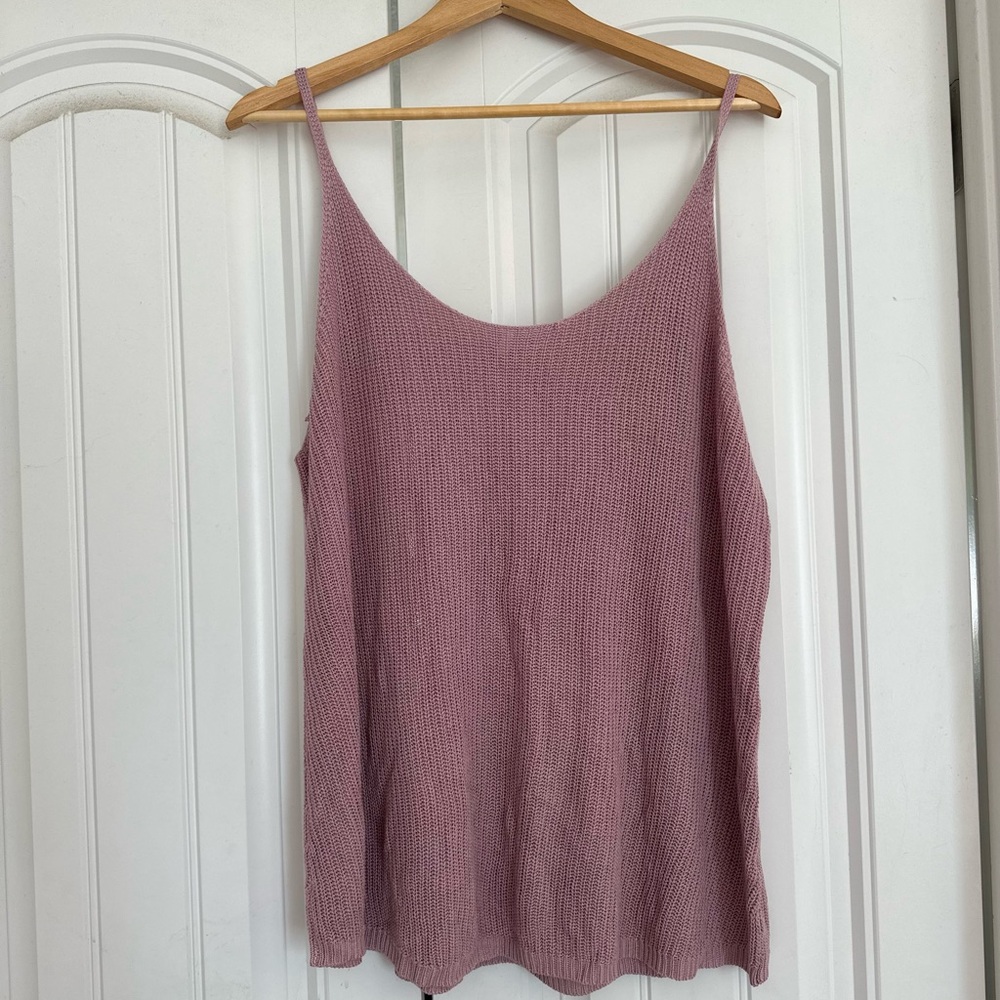 Women's Pink Knit Tank Top